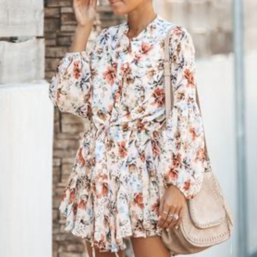 Vici Floral Tie Waist Dress